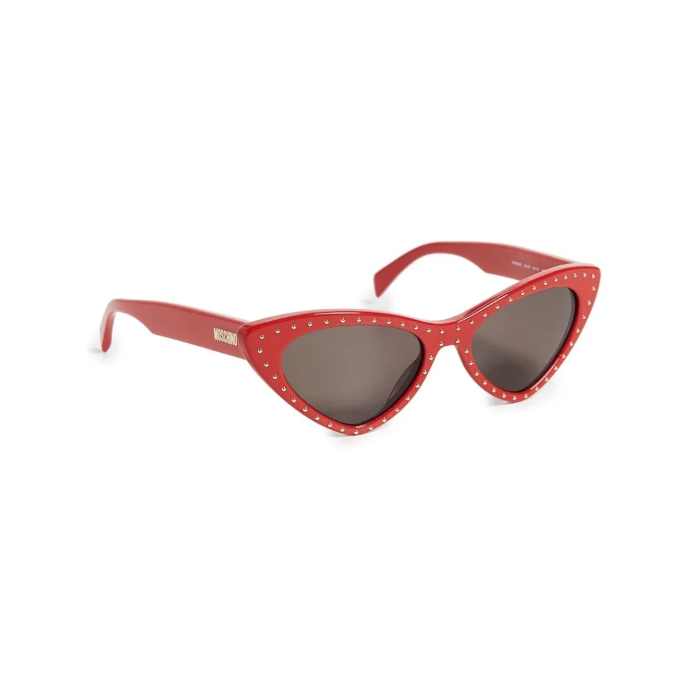 MOSCHINO- 52MM Studded Cat Eye Sunglasses- Red - Picture 4 of 9